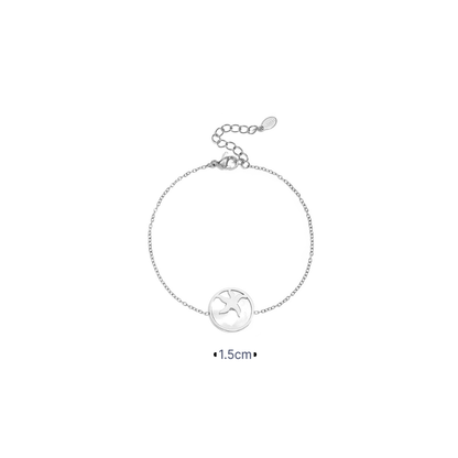 Zilveren armband met zeester bedel en parelmoer detail verstelbaar dames met afmeting