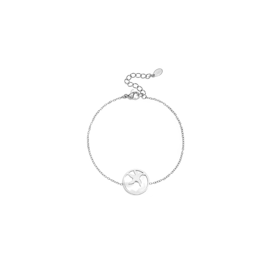 Zilveren armband met zeester bedel en parelmoer detail verstelbaar dames