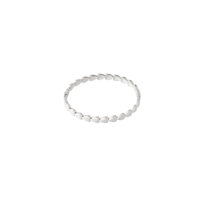 Zilveren bangle hartjes