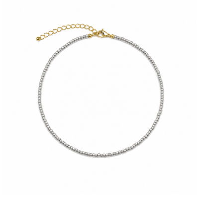Zilveren kleine kralenketting Saar