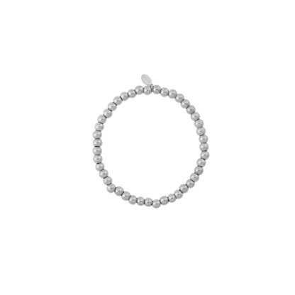 Zilveren massieve kralenarmband met kleine ronde glanzende kralen van Casa Jadel