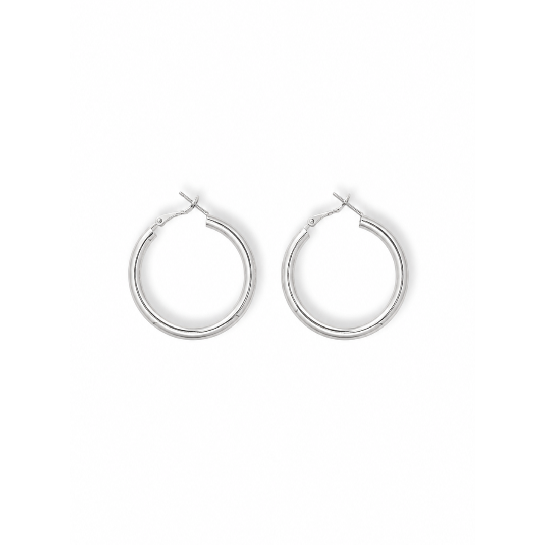 Zilveren oorringen dames 40 mm Casa Jadel