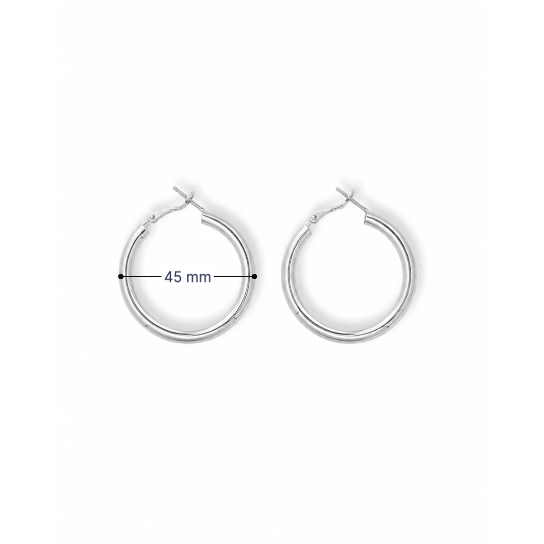 Zilveren oorringen dames 45 mm Casa Jadel