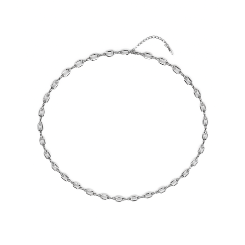 Zilveren varkensneus schakelketting