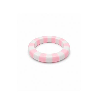 Lichtroze-witte gestreepte bangle armband Candy