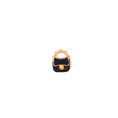 Zwarte handtas bedel met gouden details