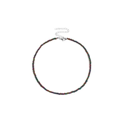 Zwart metallic kleine kralenketting Saar