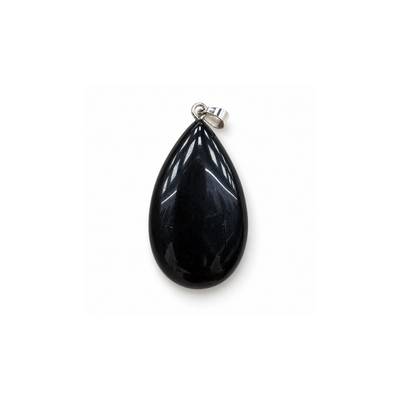 Obsidiaan grote druppel natuursteen bedel